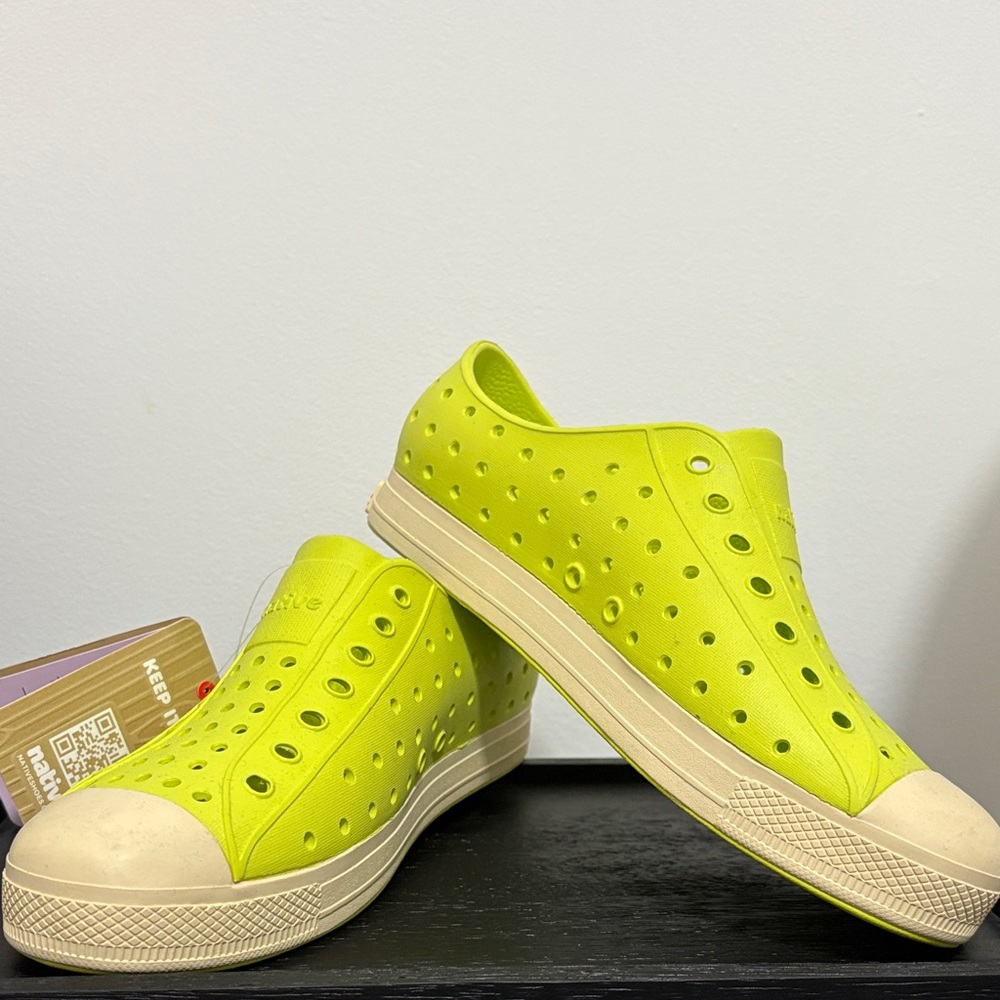 New with tags Native Neon Lime Green Perforated Shoes